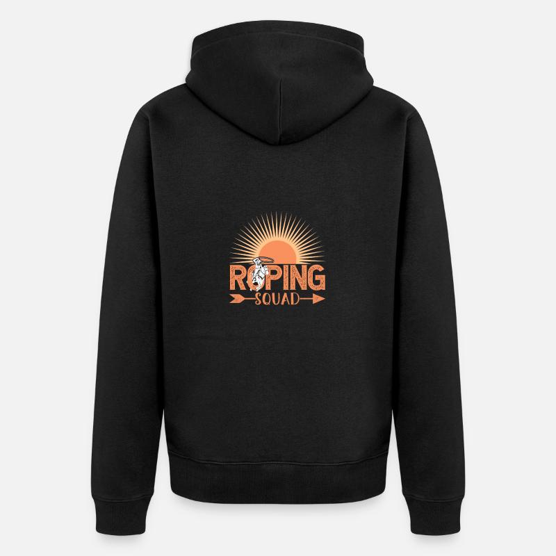 Team Roping - Unisex Premium Bio Zip Hoodie - Schwarz