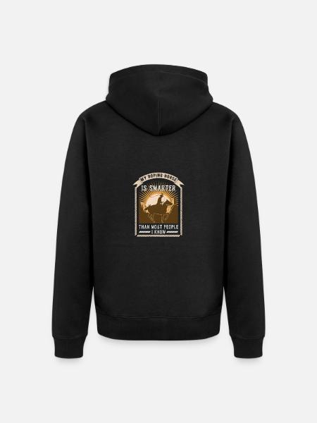 Team Roping - Unisex Premium Bio Zip Hoodie - Schwarz