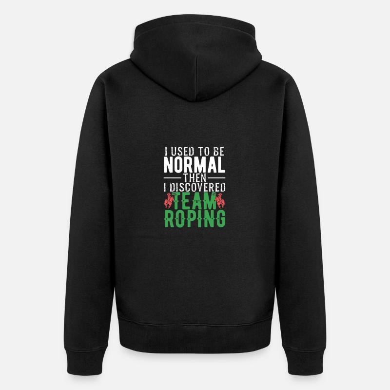 Team Roping - Unisex Premium Bio Zip Hoodie - Schwarz