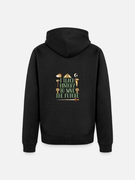 History teacher - Unisex Premium Organic Zip Hoodie - black