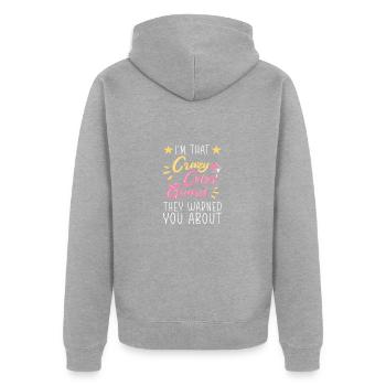 Color Guard - Unisex Premium Bio Zip Hoodie - Grau meliert - Hinten - Nico (187cm)