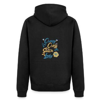 Cross Stitch Cross Stitch Embroidery - Unisex Premium Organic Zip Hoodie - black - Back - Nico (187cm)