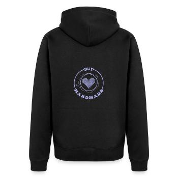 Cross Stitch Cross Stitch Embroidery - Unisex Premium Organic Zip Hoodie - black - Back - Nico (187cm)