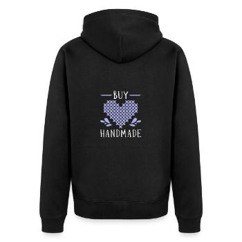 Cross Stitch Cross Stitch Embroidery - Unisex Premium Organic Zip Hoodie - black - Back - Nico (187cm)