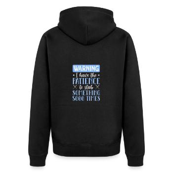 Cross Stitch Cross Stitch Embroidery - Unisex Premium Organic Zip Hoodie - black - Back - Nico (187cm)
