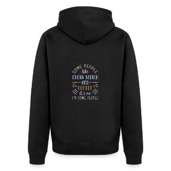 Cross Stitch Cross Stitch Embroidery - Unisex Premium Organic Zip Hoodie - black - Back - Nico (187cm)