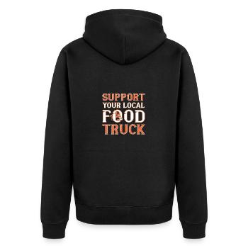 Food Truck Streetfood - Unisex Premium Bio Zip Hoodie - Schwarz - Hinten - Nico (187cm)