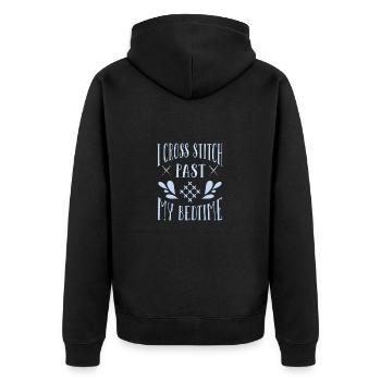 Cross Stitch Cross Stitch Embroidery - Unisex Premium Organic Zip Hoodie - black - Back - Nico (187cm)
