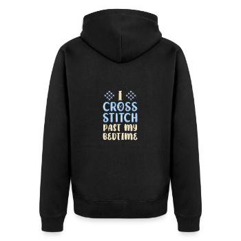 Cross Stitch Cross Stitch Embroidery - Unisex Premium Organic Zip Hoodie - black - Back - Nico (187cm)
