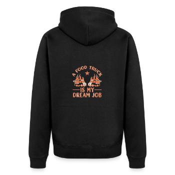 Food Truck Streetfood - Unisex Premium Bio Zip Hoodie - Schwarz - Hinten - Nico (187cm)