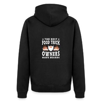 Food Truck Streetfood - Unisex Premium Bio Zip Hoodie - Schwarz - Hinten - Nico (187cm)