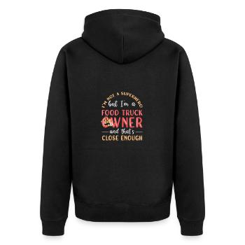 Food Truck Streetfood - Unisex Premium Bio Zip Hoodie - Schwarz - Hinten - Nico (187cm)