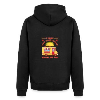Food Truck Streetfood - Unisex Premium Bio Zip Hoodie - Schwarz - Hinten - Nico (187cm)