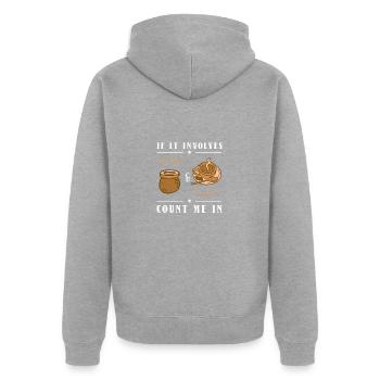 Töpfern Töpfer Keramik - Unisex Premium Bio Zip Hoodie - Grau meliert - Hinten - Nico (187cm)