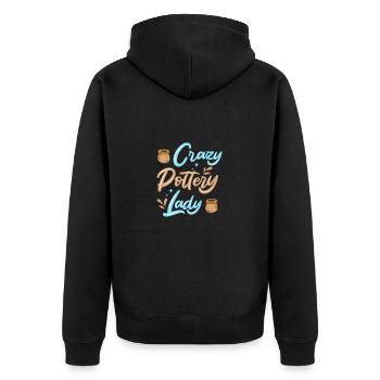 Töpfern Töpfer Keramik - Unisex Premium Bio Zip Hoodie - Schwarz - Hinten - Nico (187cm)