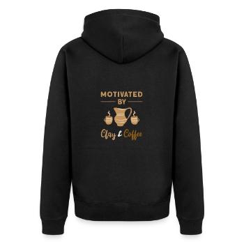 Töpfern Töpfer Keramik - Unisex Premium Bio Zip Hoodie - Schwarz - Hinten - Nico (187cm)