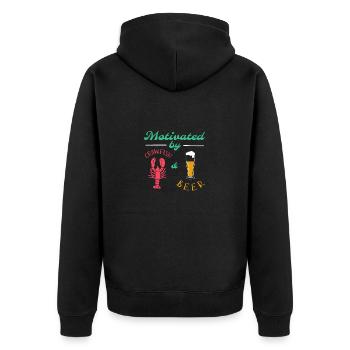 Langusten Languste - Unisex Premium Bio Zip Hoodie - Schwarz - Hinten - Nico (187cm)