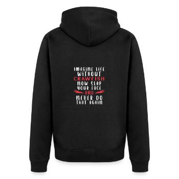 Langusten Languste - Unisex Premium Bio Zip Hoodie - Schwarz - Hinten - Nico (187cm)