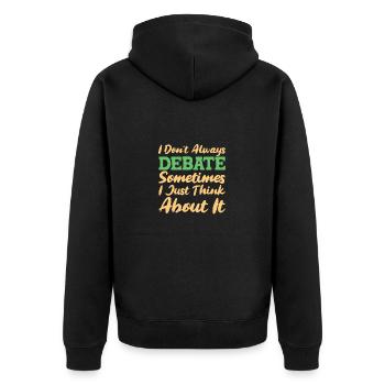 Debattieren Debatte Argumentieren - Unisex Premium Bio Zip Hoodie - Schwarz - Hinten - Nico (187cm)