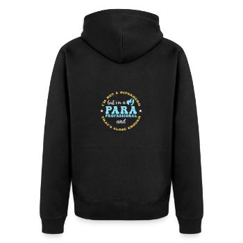 Paraprofessional - Unisex Premium Organic Zip Hoodie - black - Back - Nico (187cm)