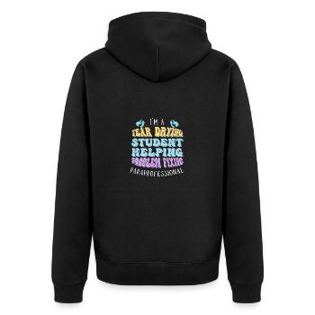 Paraprofessional - Unisex Premium Organic Zip Hoodie - black - Back - Nico (187cm)