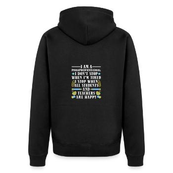 Paraprofessional - Unisex Premium Organic Zip Hoodie - black - Back - Nico (187cm)