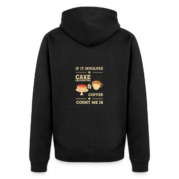 Kuchen backen Bäcker Konditor - Unisex Premium Bio Zip Hoodie - Schwarz - Hinten - Nico (187cm)