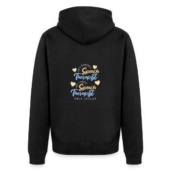 Sprachtherapie Sprachtherapeut - Unisex Premium Bio Zip Hoodie - Schwarz - Hinten - Nico (187cm)