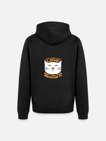 Animal welfare dog adopted - Unisex Premium Organic Zip Hoodie - black