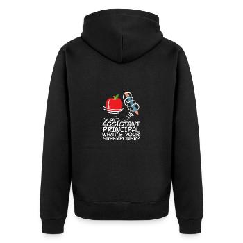 Directeur adjoint de l’école - Veste à capuche bio Premium Unisexe - noir - Dos - Nico (187cm)