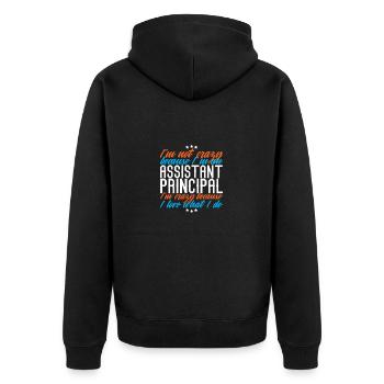Directeur adjoint de l’école - Veste à capuche bio Premium Unisexe - noir - Dos - Nico (187cm)