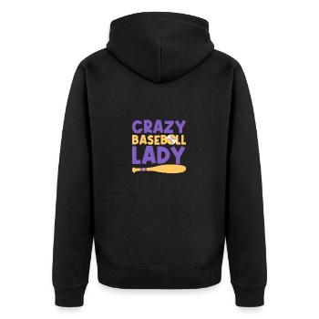 Baseballspieler Baseball - Unisex Premium Bio Zip Hoodie - Schwarz - Hinten - Nico (187cm)
