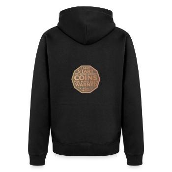 Les collectionneurs de pièces collectent des pièces - Veste à capuche bio Premium Unisexe - noir - Dos - Nico (187cm)