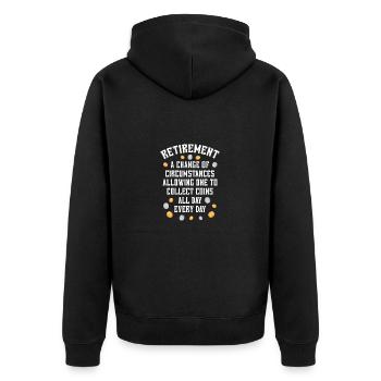 Les collectionneurs de pièces collectent des pièces - Veste à capuche bio Premium Unisexe - noir - Dos - Nico (187cm)