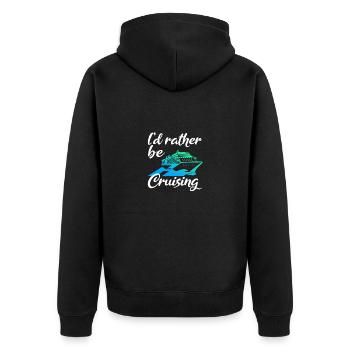 Cruise Cruise Ship - Unisex Premium Organic Zip Hoodie - black - Back - Nico (187cm)