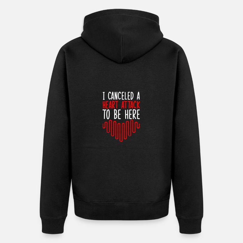 Herzinfarkt Überlebender - Unisex Premium Bio Zip Hoodie - Schwarz