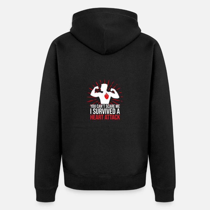Herzinfarkt Überlebender - Unisex Premium Bio Zip Hoodie - Schwarz