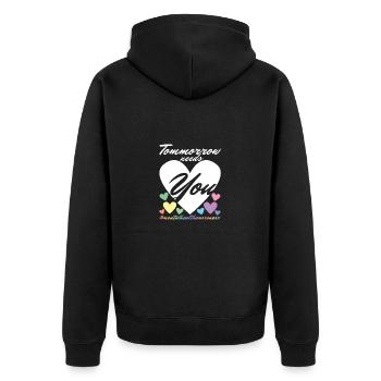 Mental Health Mentale Gesundheit - Unisex Premium Bio Zip Hoodie - Schwarz - Hinten - Nico (187cm)