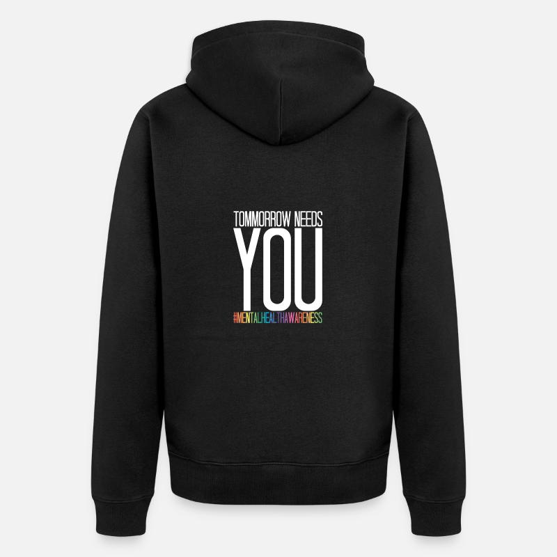 Santé mentale Mentale Gesundheit - Veste à capuche bio Premium Unisexe - noir