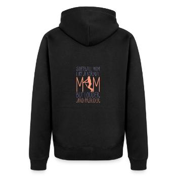 Softball - Unisex Premium Organic Zip Hoodie - black - Back - Nico (187cm)