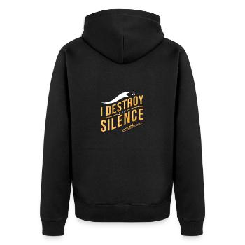 Trombone trombonist - Unisex Premium Organic Zip Hoodie - black - Back - Nico (187cm)