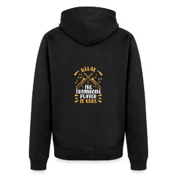 Trombone trombonist - Unisex Premium Organic Zip Hoodie - black - Back - Nico (187cm)
