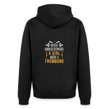 Trombone trombonist - Unisex Premium Organic Zip Hoodie - black - Back - Nico (187cm)