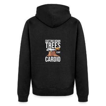 Bûcheron Bûcheron Tronçonneuse - Veste à capuche bio Premium Unisexe - noir - Dos - Nico (187cm)