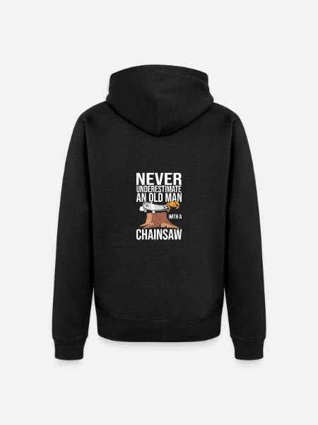 Logger Lumberjack Chainsaw - Unisex Premium Organic Zip Hoodie - black