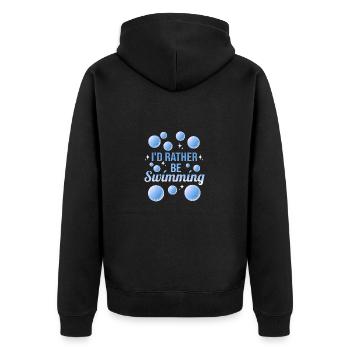 Schwimmen Schwimmer - Unisex Premium Bio Zip Hoodie - Schwarz - Hinten - Nico (187cm)