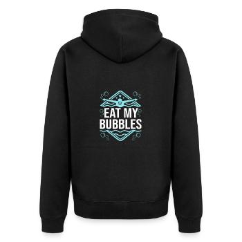 Schwimmen Schwimmer - Unisex Premium Bio Zip Hoodie - Schwarz - Hinten - Nico (187cm)