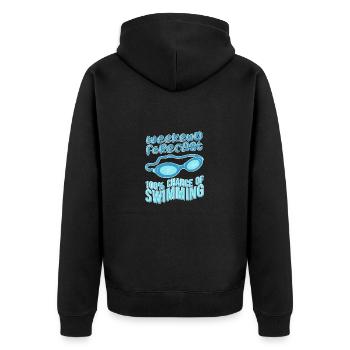 Schwimmen Schwimmer - Unisex Premium Bio Zip Hoodie - Schwarz - Hinten - Nico (187cm)