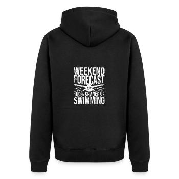 Swimming Swimmers - Unisex Premium Organic Zip Hoodie - black - Back - Nico (187cm)