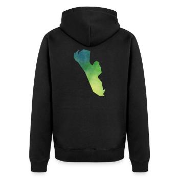 Fanoe - Unisex Premium Bio Zip Hoodie - Schwarz - Hinten - Nico (187cm)